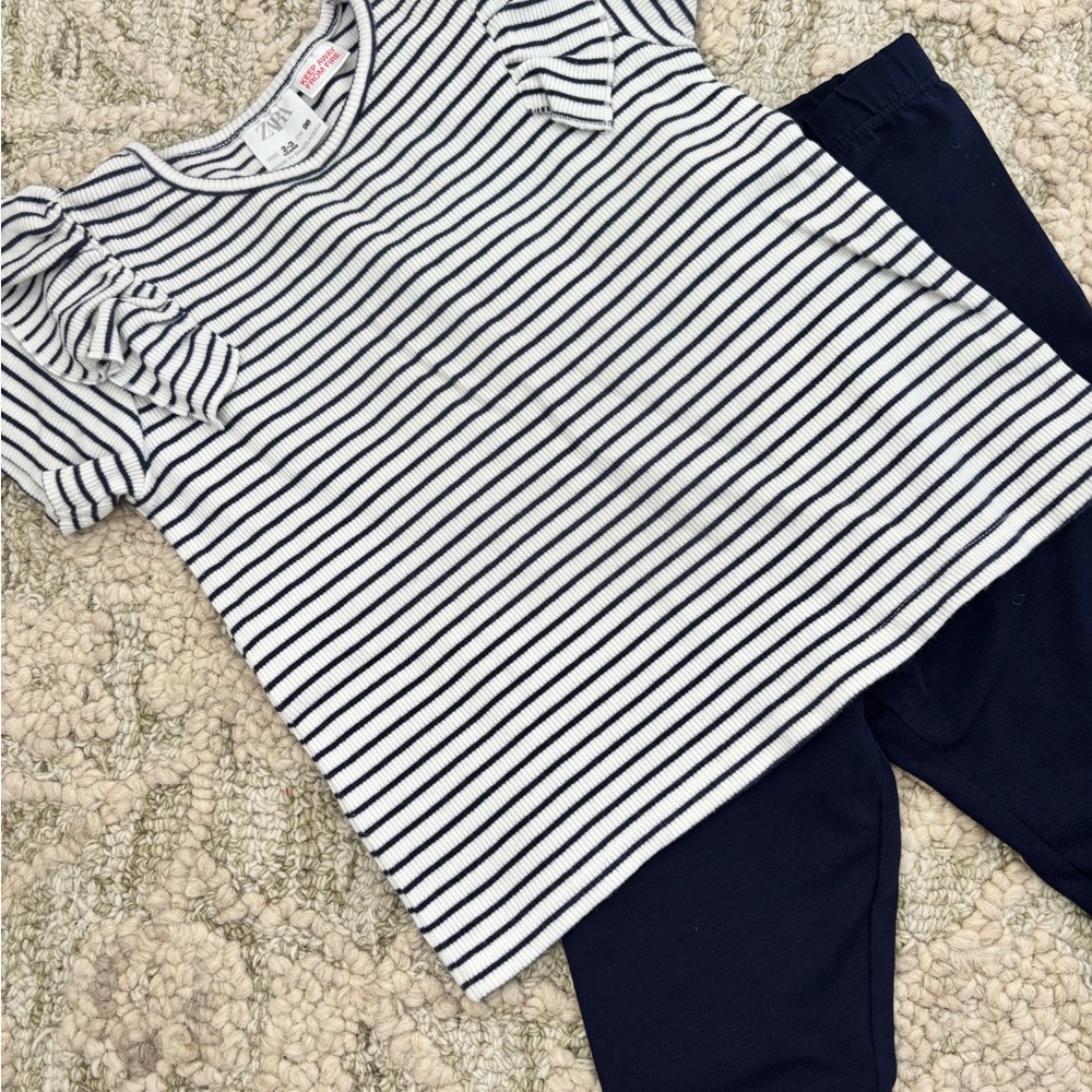 Zara Black and White Striped Kids Blouse